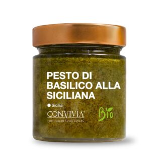 Bio-Pesto mit sizilianischem Basilikum
